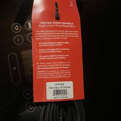 Stereo Interconnect Dual 1/4 TS to Dual RCA