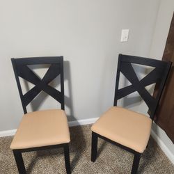 Two Matte Black Chairs