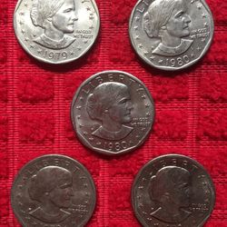 (5) Susan B. Anthony coins $125.00 CASH, TEXT FOR PRICES 