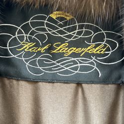 Vintage Carl Lagerfeld Fur Coat Size 10 