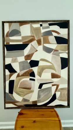 Modern Abstract Canvas Wall Art – Large Framed Painting (Approx. 36” x 48”)