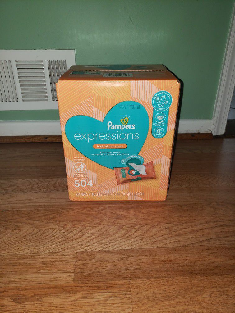 Box Baby Wipes 9 Bags Pampers Fresh Bloom Scent 