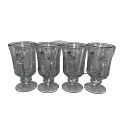 Glass Christmas Snowman "Warm Winter Wishes" Irish Coffee Mugs-Set of 4 Holiday