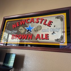 Large Newcastle Brown Ale Glass Sign 