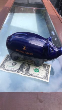 Vintage coin bank ceramic piggy bank