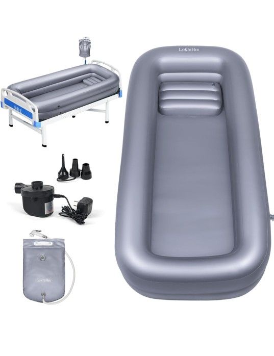 Medical Inflatable Bathtub,Shower Bath Basin Kit, PVC Portable Bathtub with Electric Air Pump,Portable Bathtub Wash Full Body in Bed Bath,for Elderly,