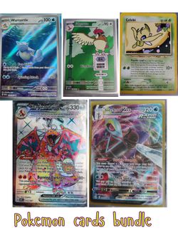 Putting up a premium 5-card Pokémon bundle for sale. I am not splitting the lot at this time—selling the entire bundle together.
