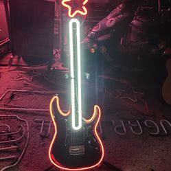 Ibanez Mikro Electric Guitar Neon Art Piece