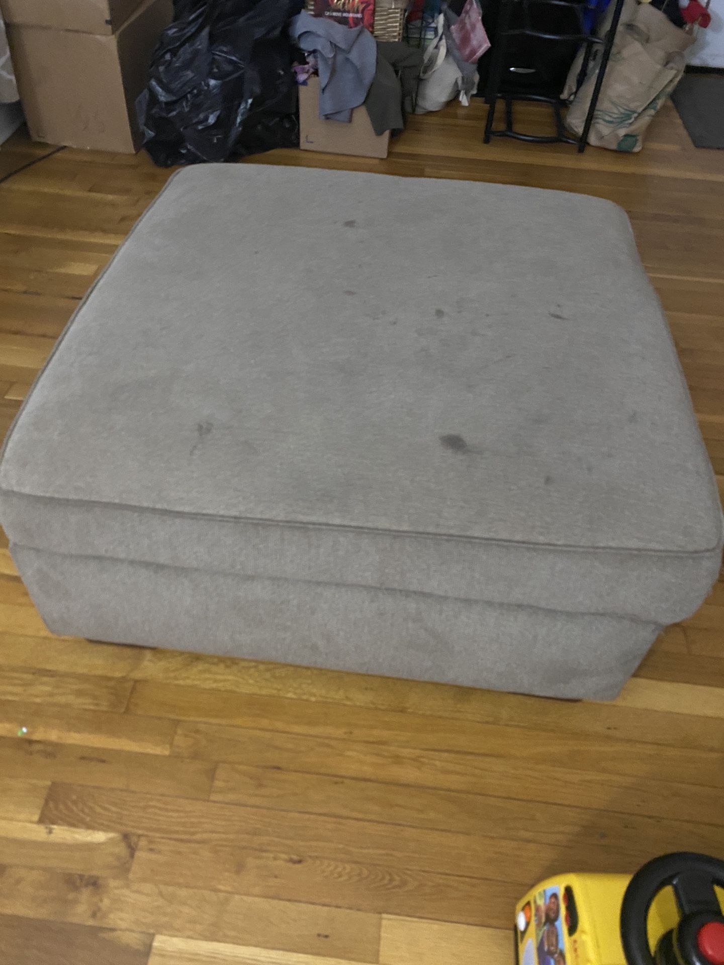 Large Ottoman With Wood Table Top