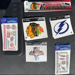 Team bumper stickers and temporary tattoos