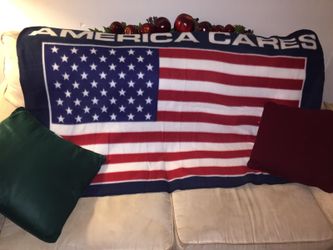 USA America cares throw blanket