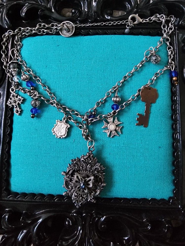 Victorian Butterfly Mirror Necklace
