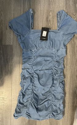Denim Ruched Dress