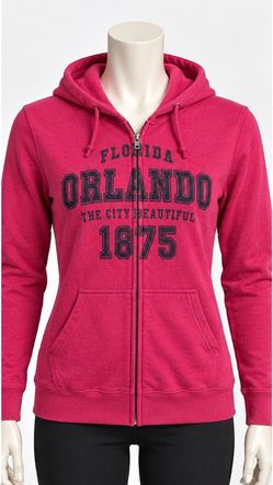 Form 40 Pink Orlando Florida Zip-Up Hoodie Sweatshirt XL