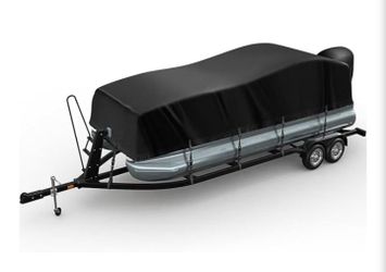 Pontoon Boat Cover 29-32ft, 1200D PU Heavy Duty Waterproof Cover
Pontoon Cover with Motor Cover, UV Resistant Oxford Polyester Canvas Cover for Pontoo