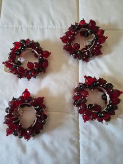 Pottery Barn Bead Napkin rings New