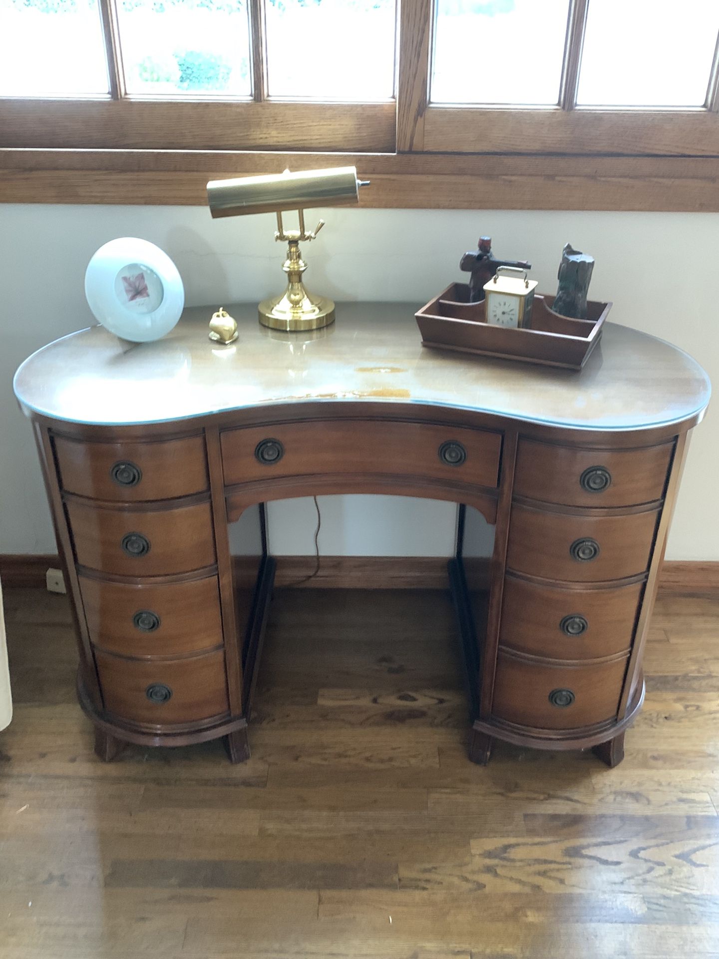 Vintage Vanity / Desk W/ Glass Top $225 OBO!
