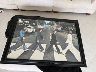 LARGE FRAMED THE BEATLES ABBY ROAD