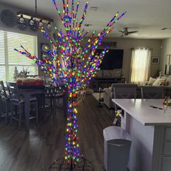 8ft Pre-lit LED Metal Christmas Tree