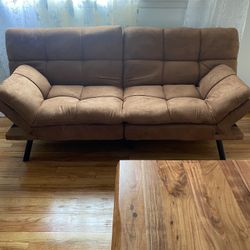 Comfy Futon Brown Sofa 