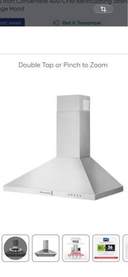 Range hood KITCHENAID stainless steel w 30”