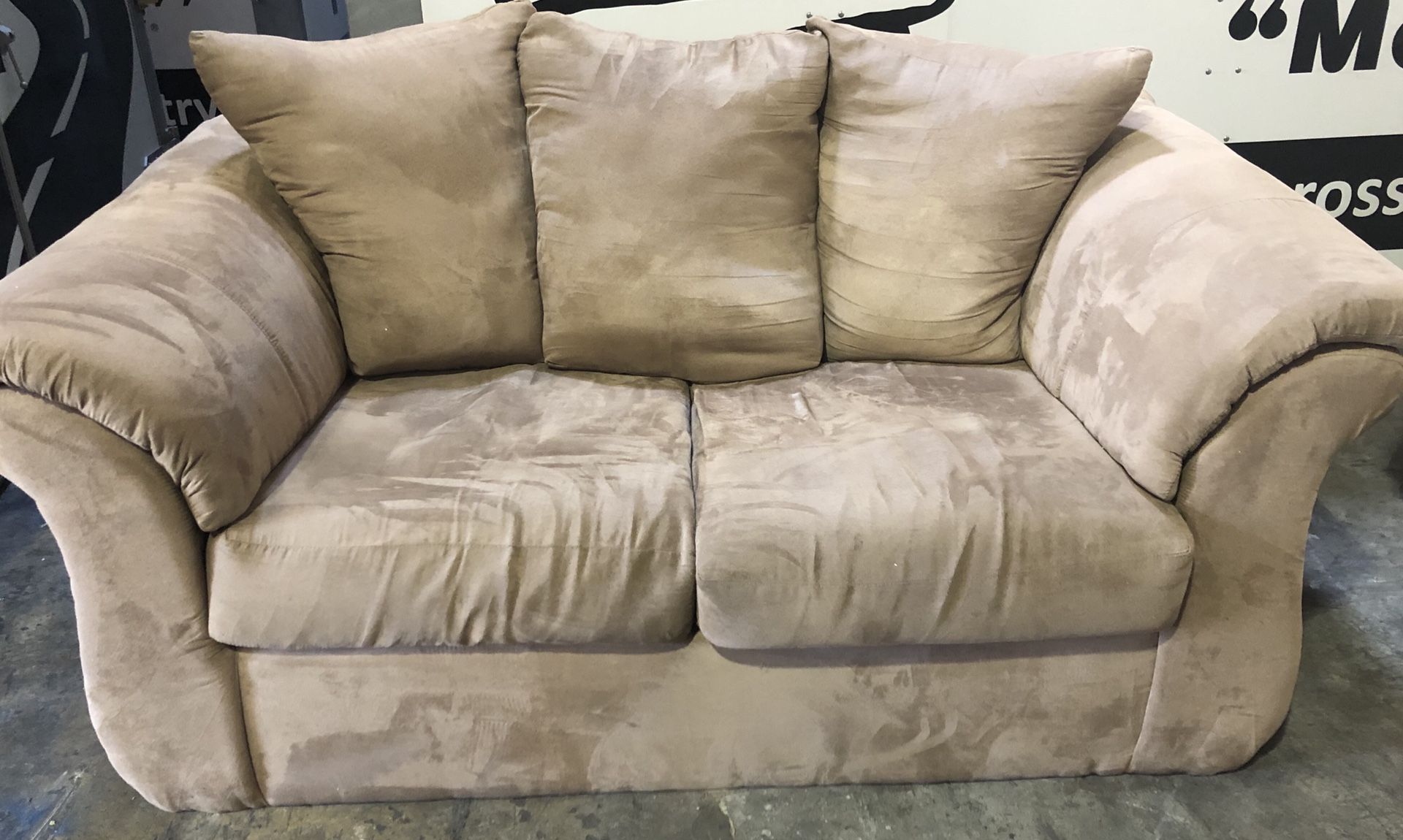 Suede Sofa and Loveseat