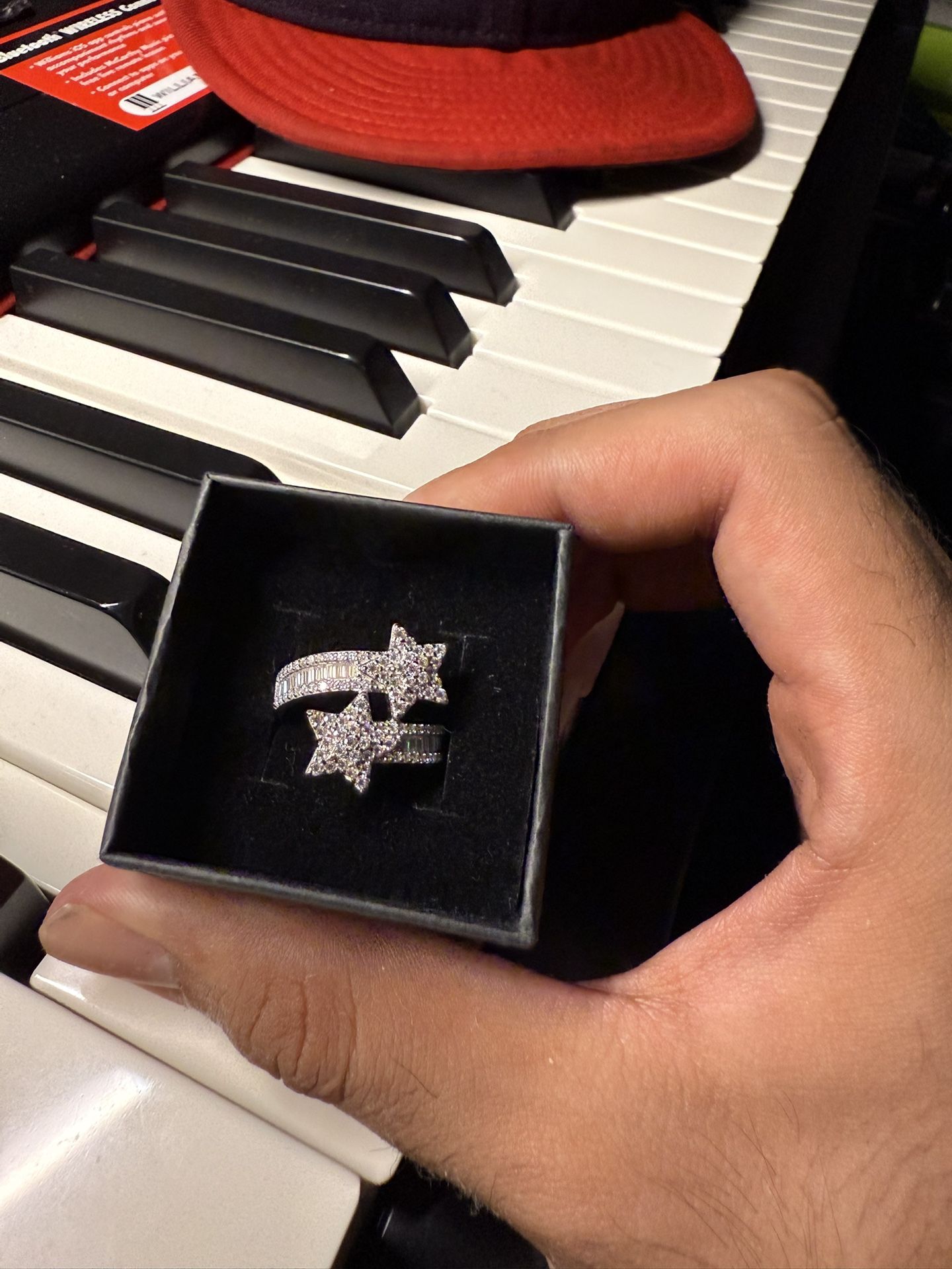 Star Mossianite Ring Size 8 
