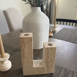 Travertine Candle Holder 