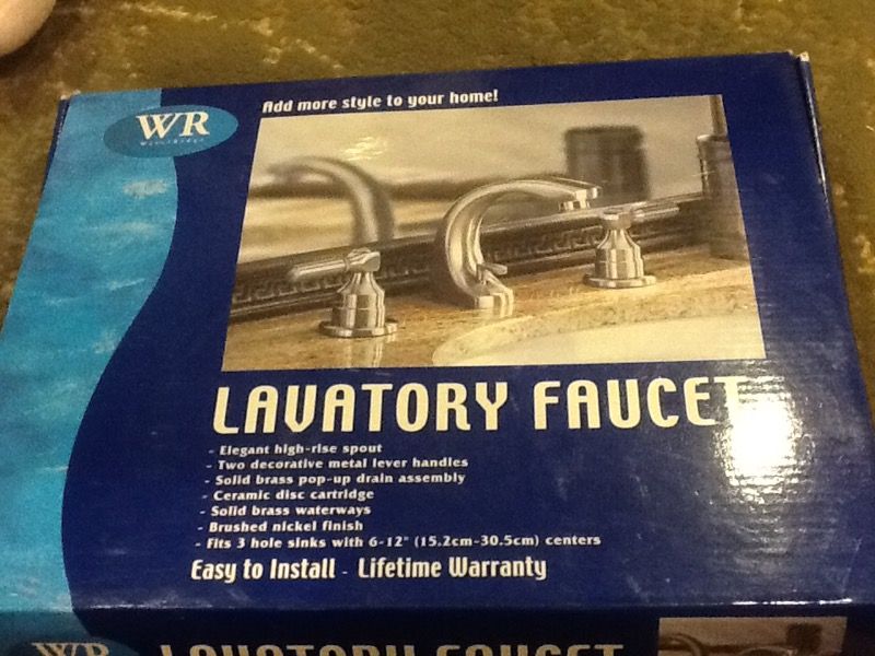 WR Water Ridge Lavatory Faucet brushed nickel NEW IN BOX