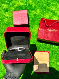 Cartier Silver Diamond Nail Bracelet
