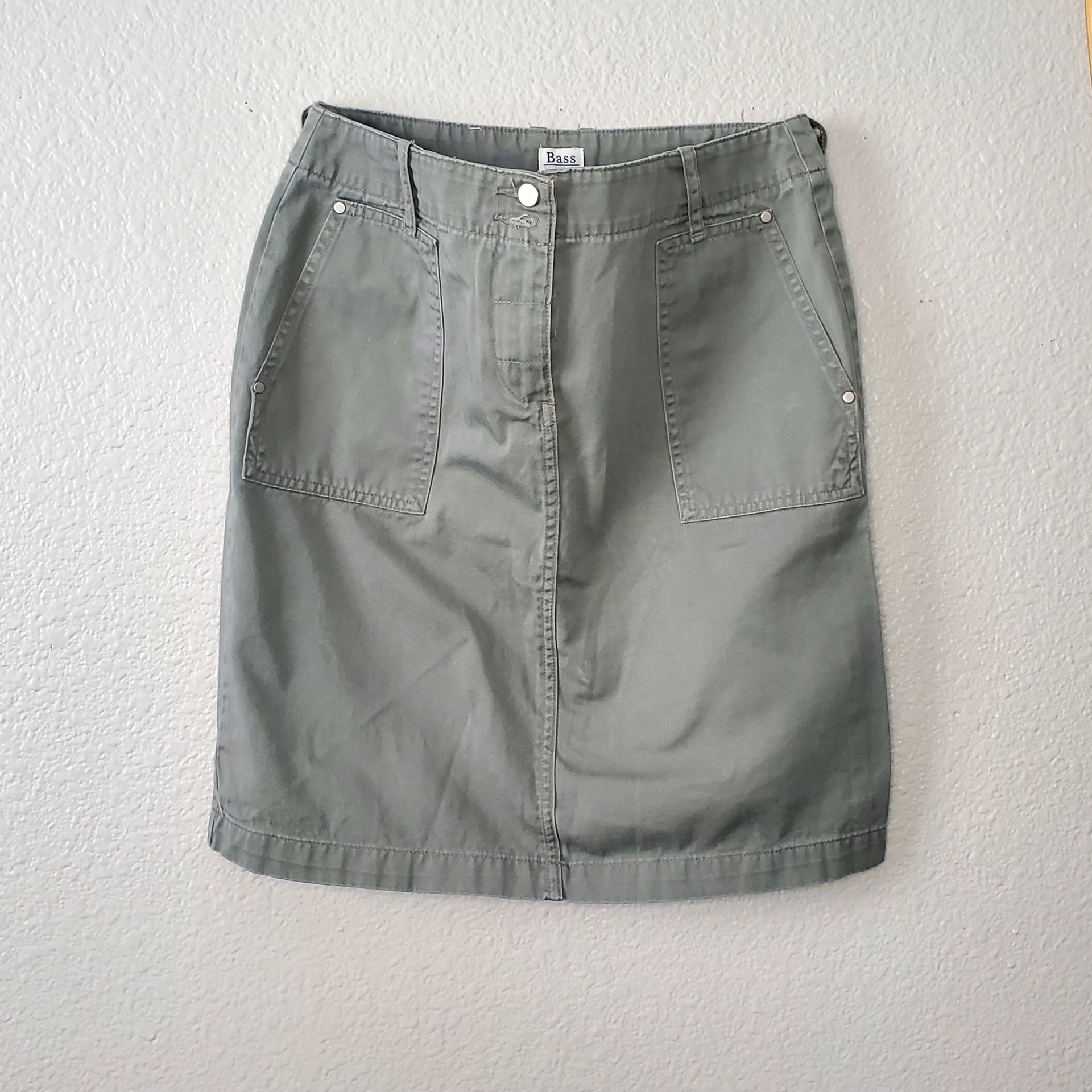 Bass Skirt Size 4 Light Green Mid Rise Cotton Pocket A Line Short Women’s