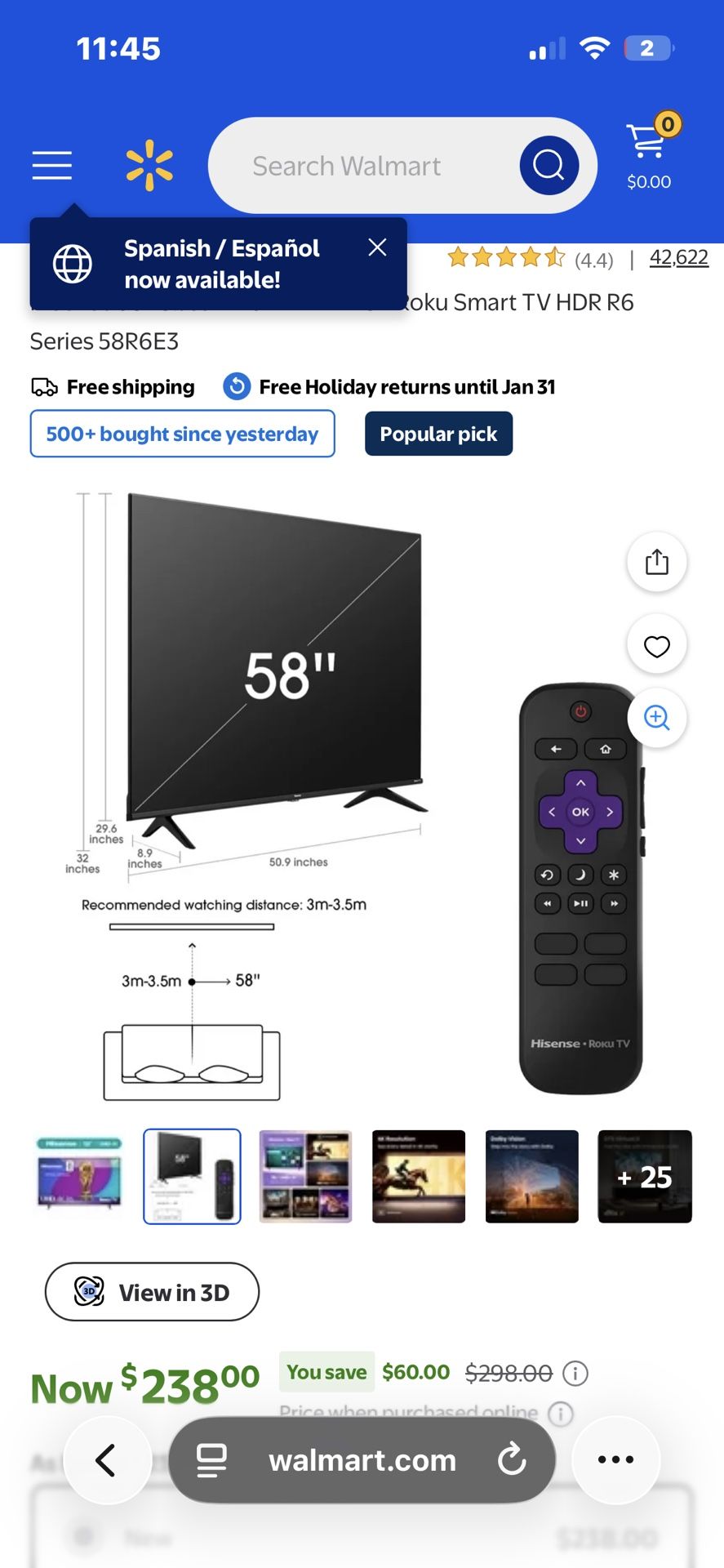 Hisense 58” Roku TV for Sale in Fresno, CA - OfferUp