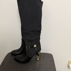 Elegant gold  heel Fendi  boots size 8
