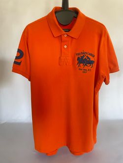 Polo Ralph Lauren Custom Fit Orange Polo Shirt - Size L (Double Pony 1967)