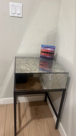 * Vintage Mirrored Nightstand / Side Table * Hollywood Regency Mirrored End Table * Mirrored Side Table with Drawer * Glam Mirrored Accent Table