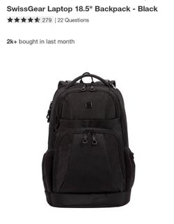 NEW SWISSGEAR LAPTOP BACKPACK BLACK