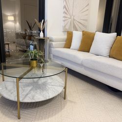 White Boucle Sofa ( Amazing Conditions ) 