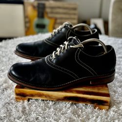 COLE HAAN Drake C10439 Black Plain Toe Saddle Oxford Brogue Men’s Size 10.Classy