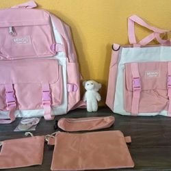 New Pink Backpack Set. Multiple Bags Included  In Set