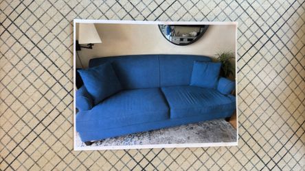 Couch - blue, newer 7 ft. 6 in.