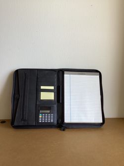 Leather-like Zippered Portfolio Case 13.75” L x 10.25” W