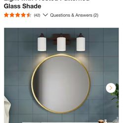 Hampton Bay 21 in. 3-Light Oil-Rubbed Bronze Contemporary Bathroom Vanity Light with Frosted Patterned Glass Shade