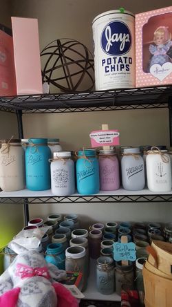 Chalk painted jars