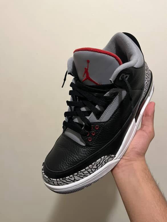 Black cement jordan 3’s