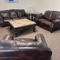 Furniture, Used Like New Brown Sofa couch set for living room 