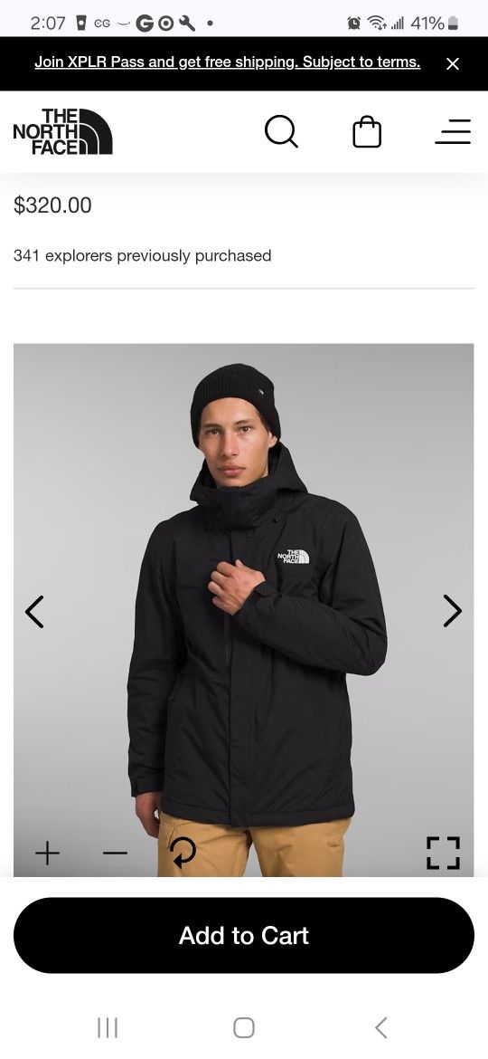 North FACE sickline Insulated Ski Jacket BLACK, Large