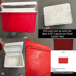 $10 Igloo 9 QT Laguna Ice Chest Cooler, Red