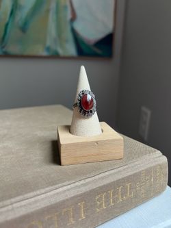 Vintage 925 Sterling Silver Carnelian Ring ( firm on price )