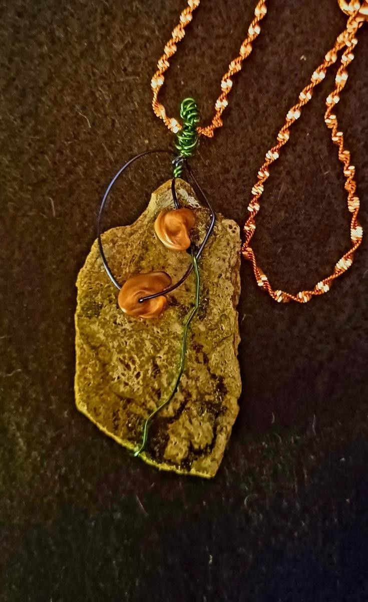NEW JEWELRY DESIGNED NECKLACES MINERALS BISMUTH, OKENITE, GREEN EPIDOTE, ANGELIC SELENITE!