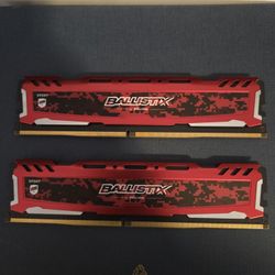 Crucial Ballistix Sport LT 8GB (2x4GB) DDR4-2400 Desktop RAM - Red Camo
